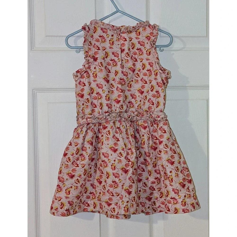 Crewcuts J‎ Crew Girls Size 4 Pink Floral Print Sleeveless Ruffle Dress NWT